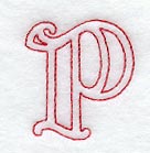 Majestic Letter P (Redwork) - 5 Inch