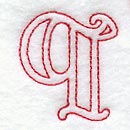 Majestic Letter Q (Redwork) - 5 Inch