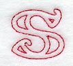 Majestic Letter S (Redwork) - 5 Inch