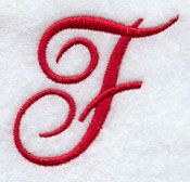 Monogram Script Letter F - 4 Inch