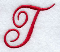 Monogram Script Letter T - 4 Inch