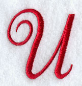 Monogram Script Letter U - 4 Inch