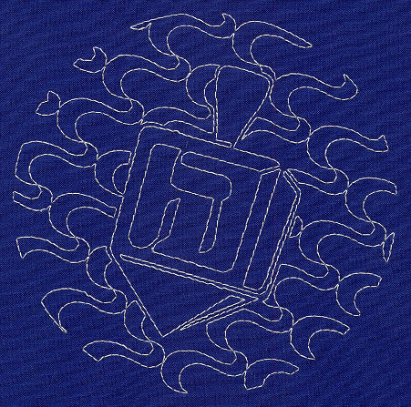 Dreidel Sashiko Square - Hei