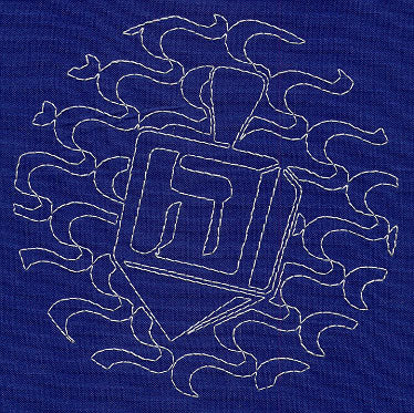 Dreidel Sashiko Square - Hei