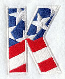 Stars and Stripes Letter K (3 Inch)