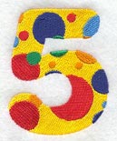 Polka Dot Number 5 (3 inch)