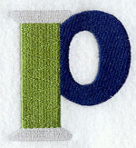 Embroidery Lower Case Letter p (3 inch)