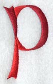 Ribbon Lower Case Letter p (3 inch)