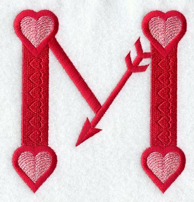 Valentine letter M - 5 inch