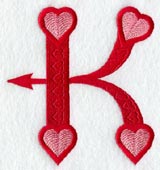 Valentine letter K - 5 inch