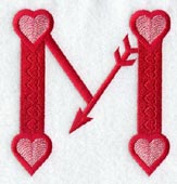 Valentine letter M - 5 inch