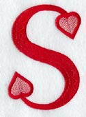 Valentine letter S - 5 inch