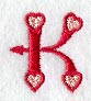 Valentine letter K - 5 inch