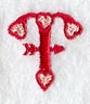 Valentine letter T - 5 inch