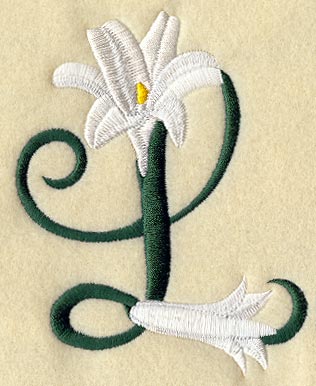 Easter Lily Letter L - 5 inch