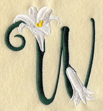 Easter Lily Letter W - 5 inch