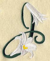 Easter Lily Letter J - 5 inch