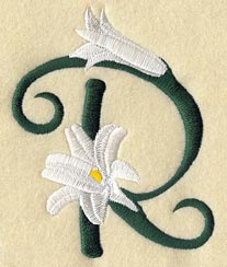 Easter Lily Letter R - 5 inch