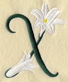 Easter Lily Letter X - 3 inch