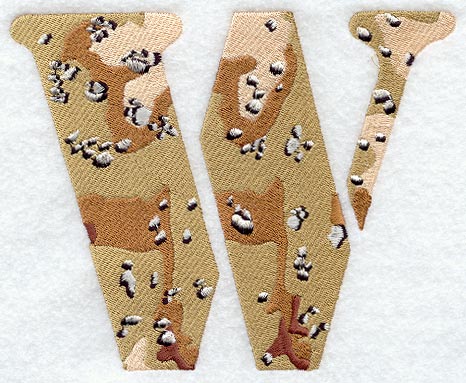 Camouflage Letter W - 5 inch