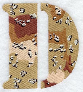 Camouflage Letter D - 5 inch