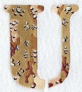 Camouflage Letter U - 5 inch