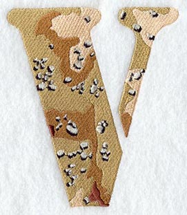Camouflage Letter V - 5 inch