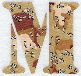 Camouflage Letter M - 5 inch