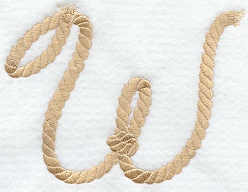 Rope Letter W - 5 inch
