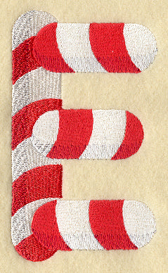 Candy Cane Letter E - 5 inch