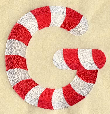 Candy Cane Letter G - 5 inch