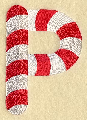 Candy Cane Letter P - 5 inch