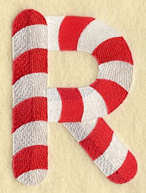 Candy Cane Letter R - 5 inch