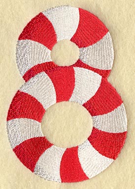 Candy Cane Number 8 - 5 inch
