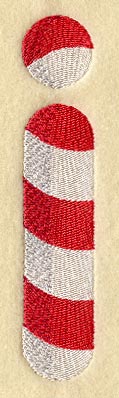 Candy Cane Lower Case Letter i - 5 inch