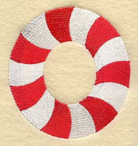 Candy Cane Lower Case Letter o - 5 inch