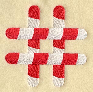 Candy Cane Symbol Number Sign - 5 inch