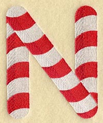 Candy Cane Letter N - 5 inch