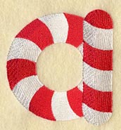 Candy Cane Lower Case Letter a - 5 inch