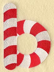 Candy Cane Lower Case Letter b - 5 inch