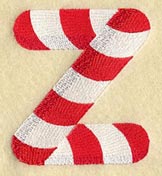 Candy Cane Lower Case Letter z - 5 inch