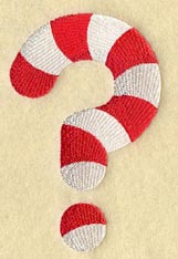 Candy Cane Symbol Question Mark - 3 inch