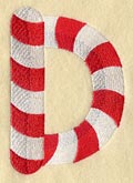 Candy Cane Letter D - 5 inch