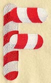 Candy Cane Letter F - 5 inch