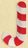 Candy Cane Letter J - 5 inch