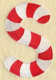Candy Cane Letter S - 5 inch
