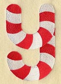 Candy Cane Letter Y - 5 inch