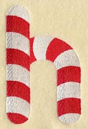 Candy Cane Lower Case Letter h - 5 inch