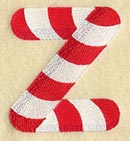 Candy Cane Lower Case Letter z - 5 inch