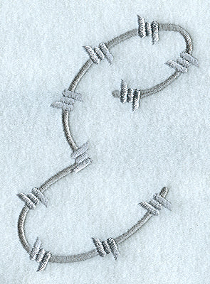 Barbed Wire Letter E - 5 inch